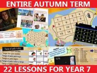 Spanish  Year 7 first week of school September - 22 lessons