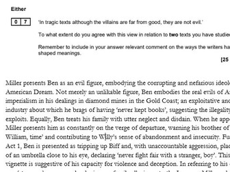Model A Level Essay Death of A Salesman