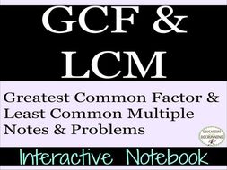 GCF and LCM: GCF and LCM Interactive Notebook Foldable