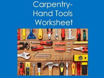 Let's Talk Vocab...Carpentry: Hand Tools Worksheet