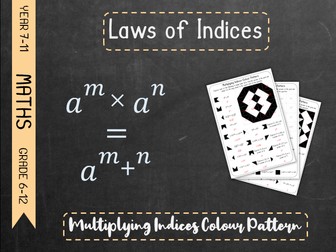 Laws of Indices / Exponents - Multiplying Indices Colour Pattern