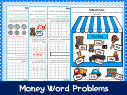 year 2 money word problems differentiated worksheets