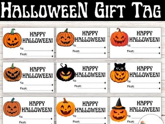 Pumpkin Happy Halloween Gift Tag: Spooky and Fun Classroom Celebrations