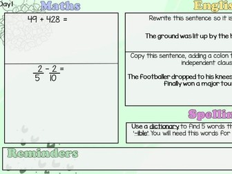 Year 6 Morning Tasks Term 3 Week 1