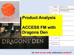 Product Analysis ACCESS FM with Dragons Den | Teaching Resources