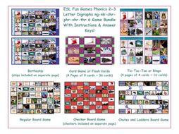 Phonics 2-3 Letter Digraphs ng-nk-chr-phr-shr-thr 6 Game Bundle