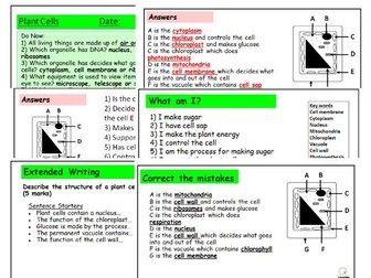 KS3 Plant Cells Complete Lessons with Scaffolded Worksheets
