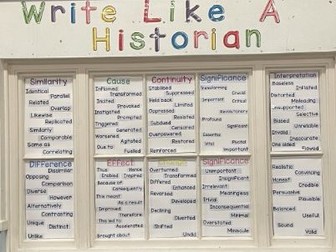 Write Like A Historian prints for a display board