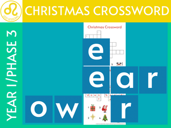 Christmas Phonics Crossword ee ear ar ow