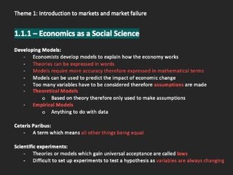 A-level Theme 1 Edexcel A Microeconomics notes