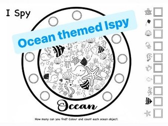 Under the Sea / Ocean Ispy Counting Game Worksheet