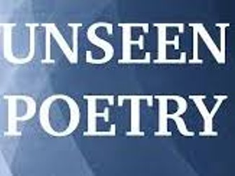 Edexcel iGCSE Lit Unseen Poetry