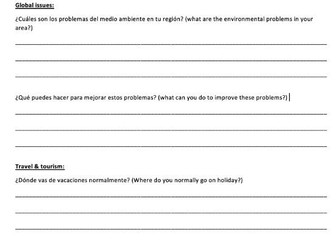 Spanish Conversation Questions NEW GCSE