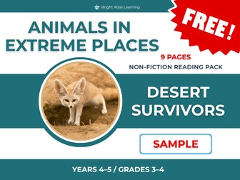Desert Survivors Free Sample | KS2 Reading Comprehension | Years 4–5