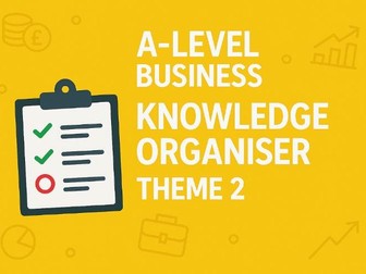 Edexcel A-level Business Theme 2 knowledge organiser/assessment for learning sheets
