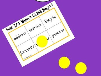 Year 3&4 Whole Class Bingo - based on the spelling lists for the new National Curriculum
