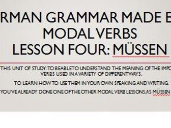 German modal verbs. Complete short lessons. Müssen