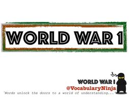 World War 1 Topic Vocabulary Pack