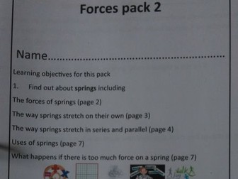 Forces pack 2: springs, static electrical force, speed for common entrance and KS3