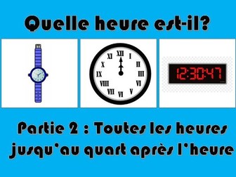 French: Telling the time: Part 2: On the hour to a quarter past the hour