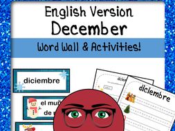December Word Wall Cards AND activities! {English Version}