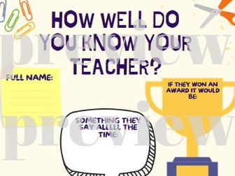 How well do you know your teacher?