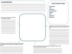 Product Analysis Worksheet Textiles