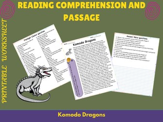 Exploring Komodo Dragons: Engaging Reading Passage & Interactive Questions