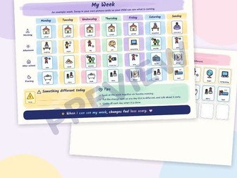 My Week: Weekly Visual Timetable for SEND with Picture Cards