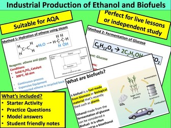 The Industrial Production of Ethanol and Biofuels (AQA)