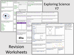 exploring science year 7 revision worksheets teaching resources