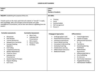 IBDP Lesson & Unit Planning Template