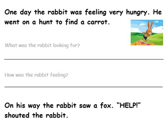 Comprehension tasks suitable for year 1