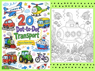 Vehicle Dot-to-Dot Coloring Pages | 20 No-Number Transport Activities