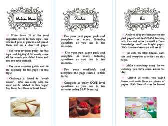 High Tea style Revision pack for GCSE German