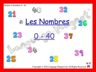 French Numbers 0 to 40