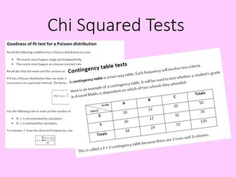 Chi Squared Tests Edexcel Further Statistics 1