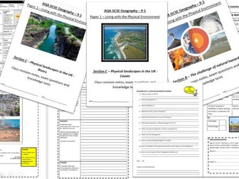 AQA Geography GCSE - Paper 1 revision work booklets