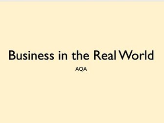 GCSE AQA Business in the real world