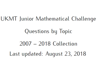 UKMT Junior Mathematical Challenge - Questions by topic