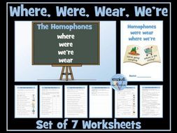 Homophones: Where, Were, We're and Wear | Teaching Resources