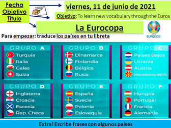 2021 Euros Spanish lessons + activity booklet