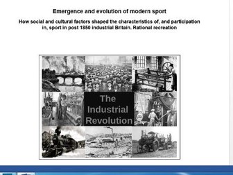 UPDATED OCR Emergence and Evolution of sport. Industrial Revolution