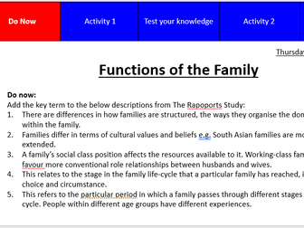 Functions of the family
