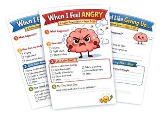 Calm Down Worksheets for Kids | Anger, Sadness & Worry | Social Emotional Learning