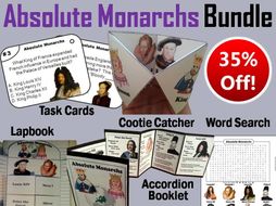 Absolute Monarchs Task Cards and Activities Bundle