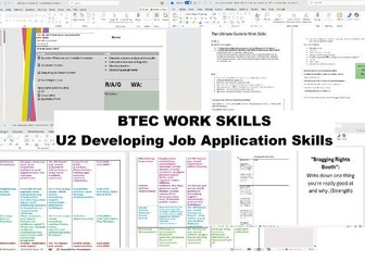 BTEC Work Skills U2 Job Application Skills