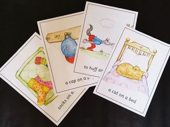 Phonics Phase 2 letter and Sounds Ilustrated Hand Drawn Captions