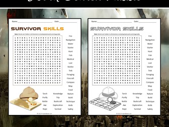 Survivor Skills Word Search Puzzle