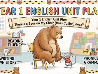Year 1 English Unit Plan There's a Bear on My Chair (Ross Collins)